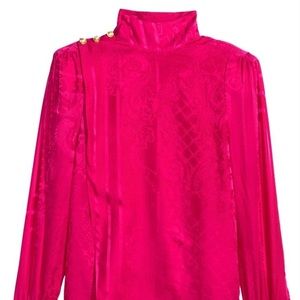 Balmain x HxM Jacquard Weave Hot Pink Blouse